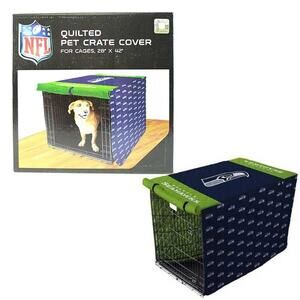 NFL Seattle Seahawks  Pet Crate Cover Dogs Cats Quilted 30” X 48”  Travel New